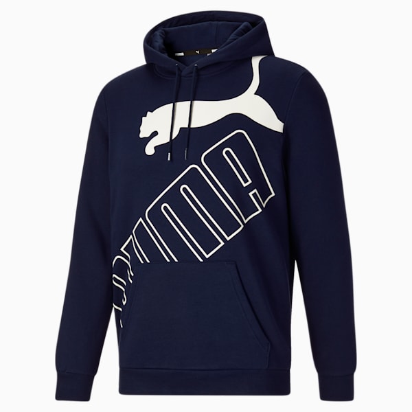 Big Logo Men's Hoodie, Peacoat, extralarge