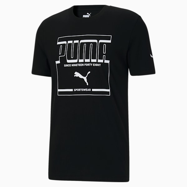 PUMA Men's Graphic Tee, Puma Black, extralarge