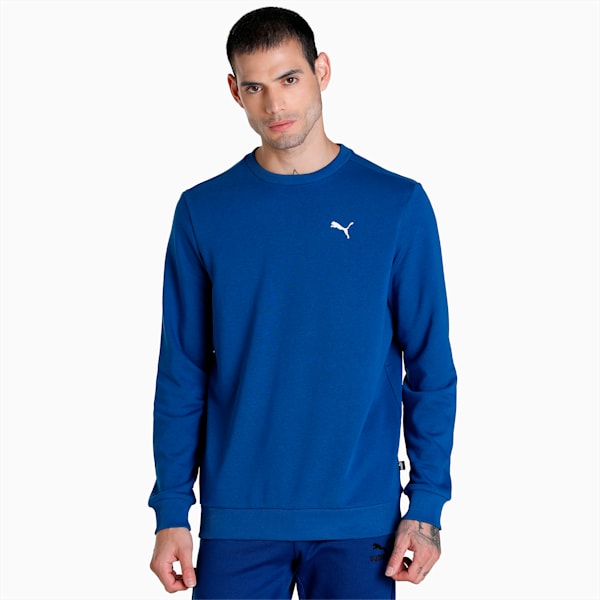 PUMA Crew Men's Regular Fit Sweatshirt, Blazing Blue, extralarge-IND