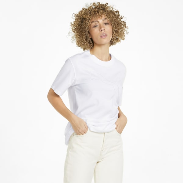 HER Women's Relaxed Fit T-Shirt, Puma White, extralarge-IDN