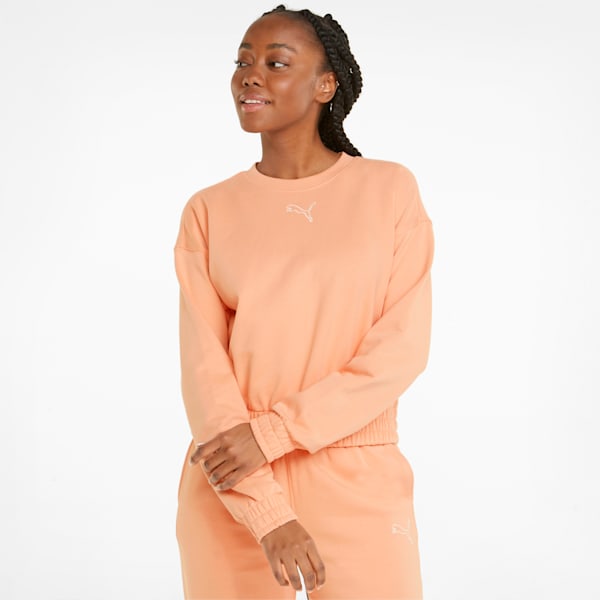 HER Women's Relaxed Fit Sweatshirt, Peach Pink, extralarge-IND