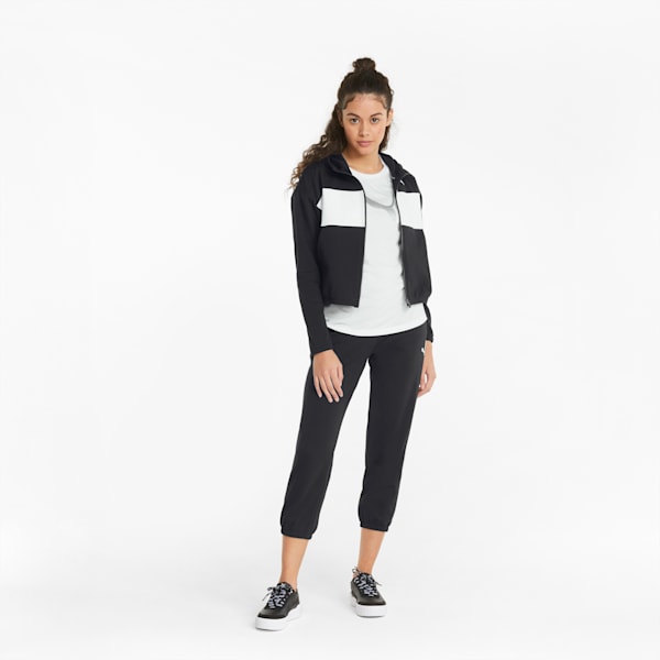 Modern Sports Full-Zip Women's Relaxed Fit Hoodie, Puma Black, extralarge-IND