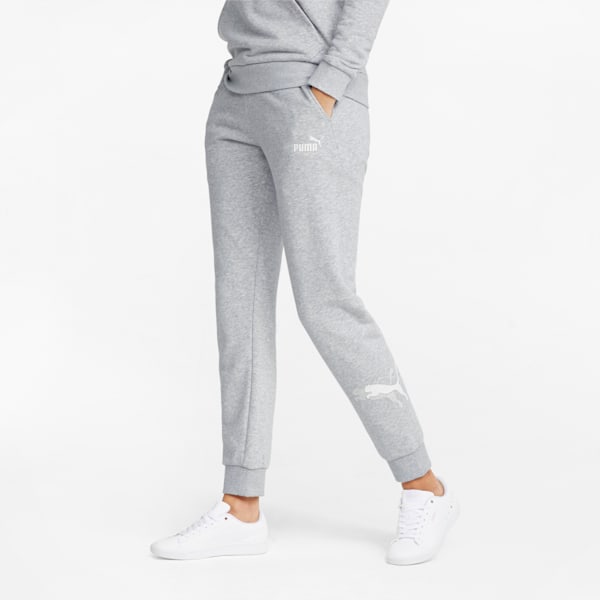 Power Graphic Women's Regular Fit Pants, Light Gray Heather, extralarge-IND