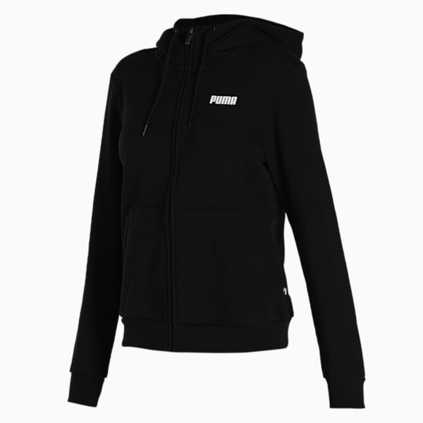 Full-Zip Women's Regular Fit Hoodie, Puma Black, extralarge-IND