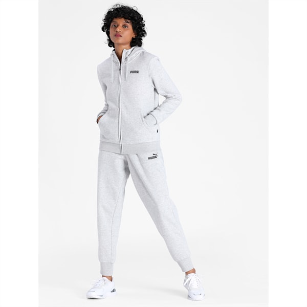 Essential Full-Zip Women's Regular Fit Hoodie, Light Gray Heather, extralarge-IND