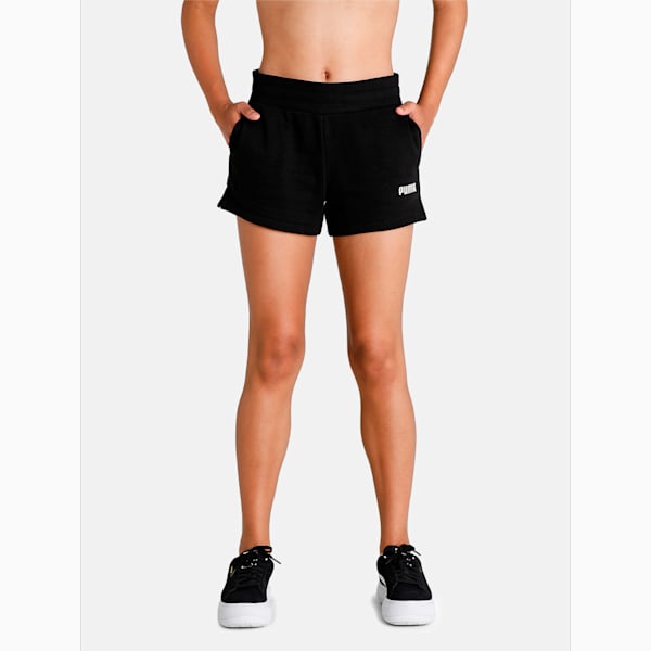 Essential Knitted Women's Regular Fit Sweat Shorts, Puma Black, extralarge-IND