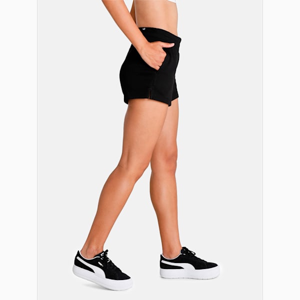 Essential Knitted Women's Regular Fit Sweat Shorts, Puma Black, extralarge-IND