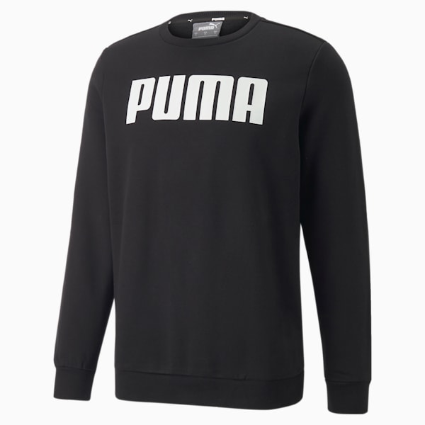 Essentials Big Full-Length Crew Neck Men's Sweatshirt, Puma Black
