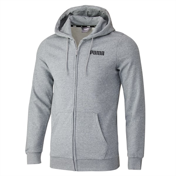Full-Zip Men's Regular Fit Hoodie, Medium Gray Heather, extralarge-IND