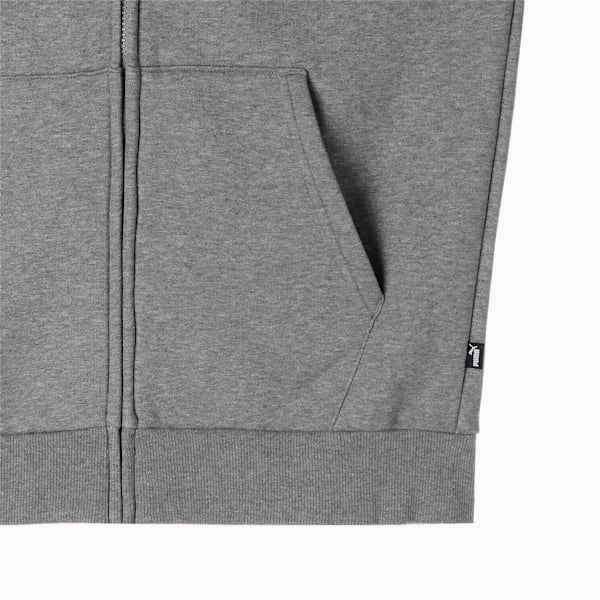 Essentials Full-Zip Full-Length Hoodie Men, Medium Gray Heather, extralarge