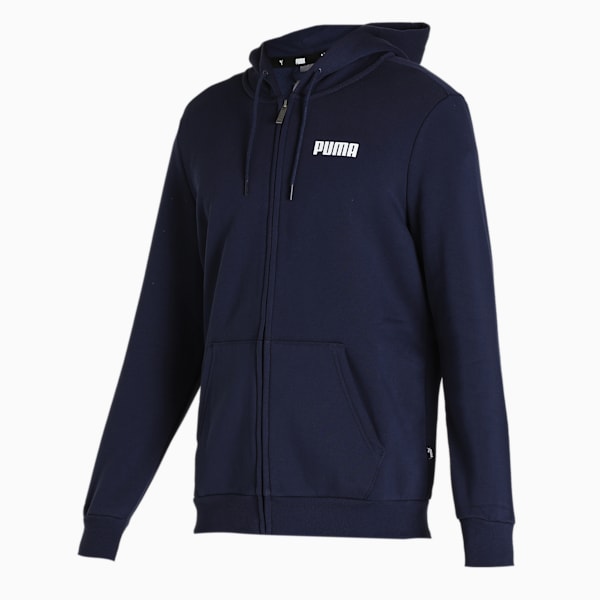 Full-Zip Men's Regular Fit Hoodie, Peacoat, extralarge-IND