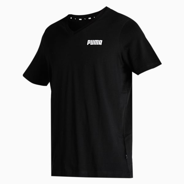 メンズ ESS Vネック 半袖 Tシャツ, Puma Black, extralarge-IND