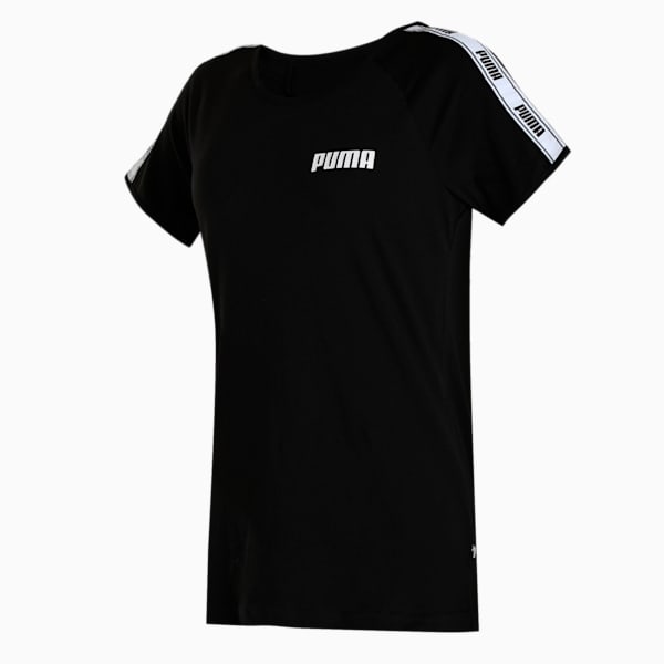 PUMA Tape Regular Fit Women's Regular Fit T-Shirt, Puma Black, extralarge-IND