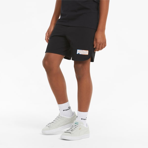 Alpha Retro Shorts Big Kids, Puma Black, extralarge