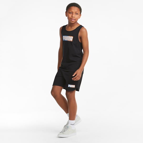 Alpha Retro Shorts Big Kids, Puma Black, extralarge