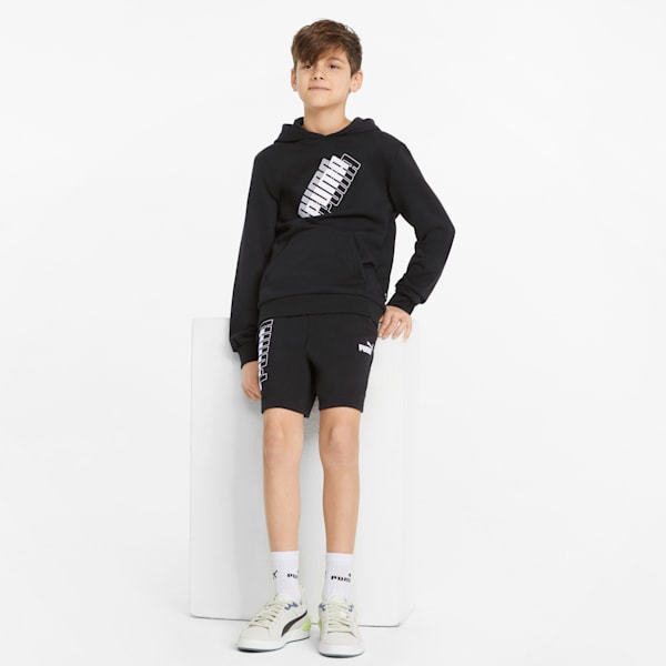 Power Logo Boys' Hoodie, Puma Black, extralarge