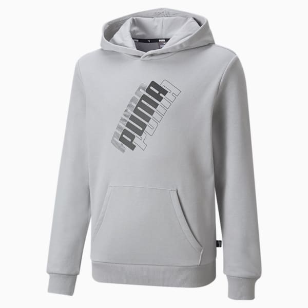 Power Logo Boys' Hoodie, Harbor Mist, extralarge