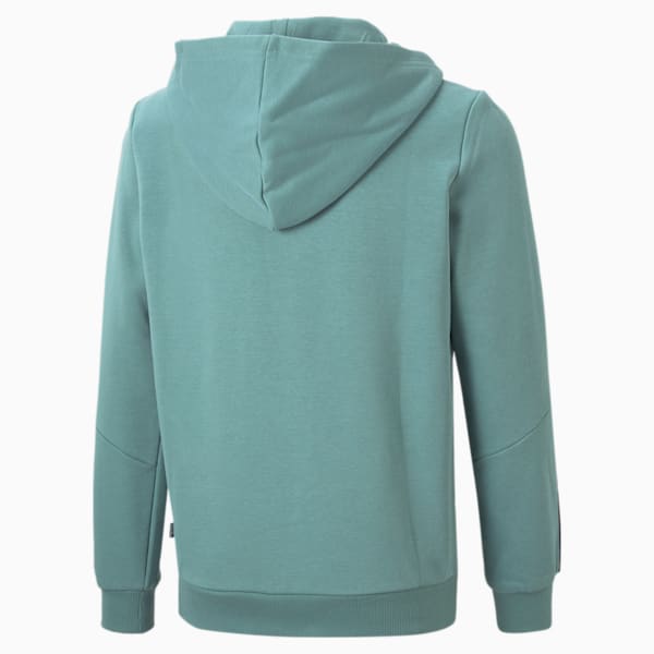 Sudadera con capucha juvenil con cremallera completa Essentials+ Tape, Mineral Blue, extralarge