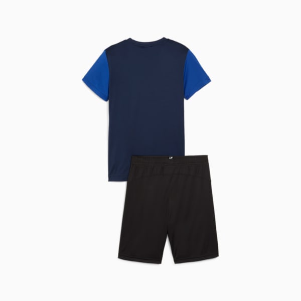 Polyester Youth Regular Fit Shorts &amp; T-shirt Set, Club Navy, extralarge-IND