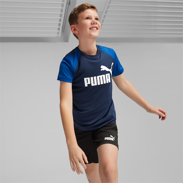 Polyester Youth Regular Fit Shorts &amp; T-shirt Set, Club Navy, extralarge-IND