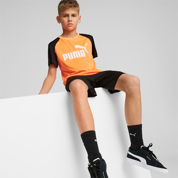 Polyester Youth Regular Fit Shorts Set, Ultra Orange, extralarge-IND