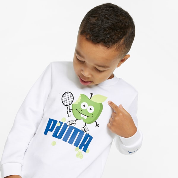 Playera de cuello redondo infantil Fruitmates, Puma White, extralarge