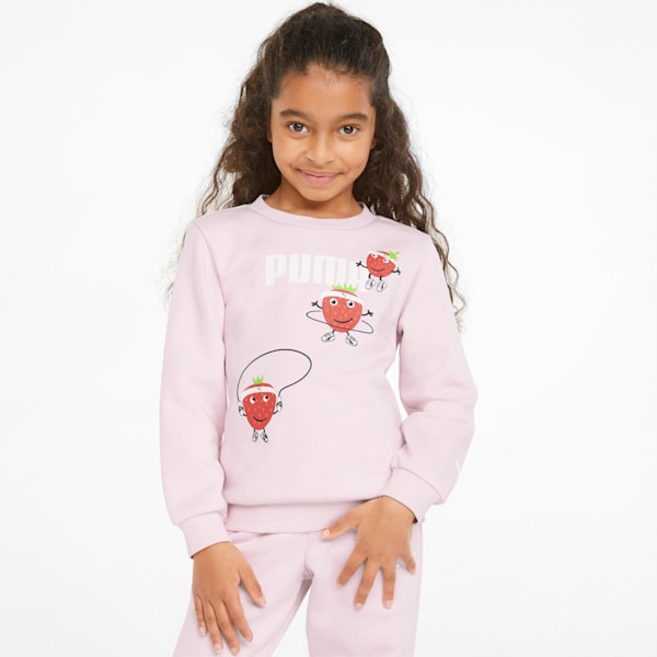 Fruitmates Crew Neck Kids' Regular Fit Sweatshirt, Chalk Pink, extralarge-IND