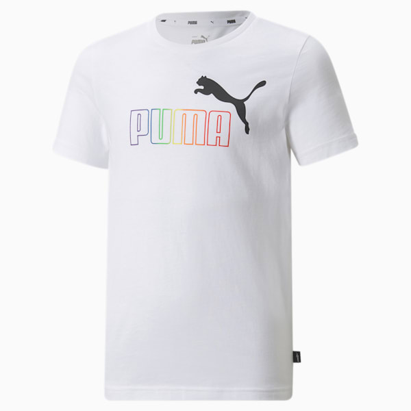 Essentials+ Rainbow Tee JR, Puma White, extralarge