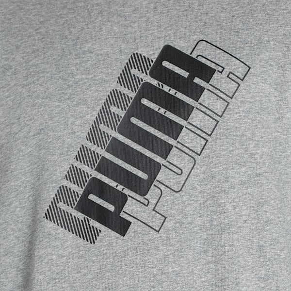 Power Logo Men's Regular Fit Sweatshirt, Medium Gray Heather, extralarge-IND