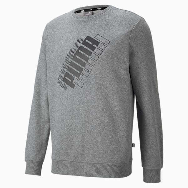 Power Logo Men's Regular Fit Sweatshirt, Medium Gray Heather, extralarge-IND