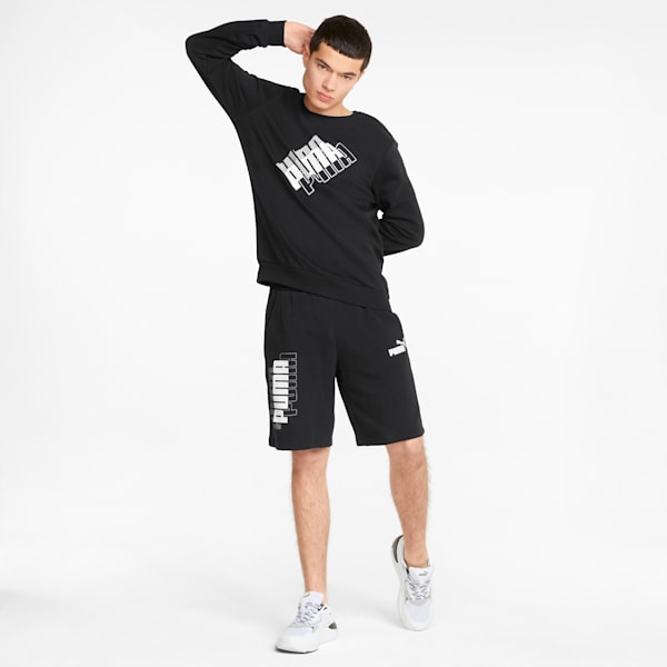 PUMA Power Logo Men's Regular Fit Shorts, Puma Black, extralarge-IND