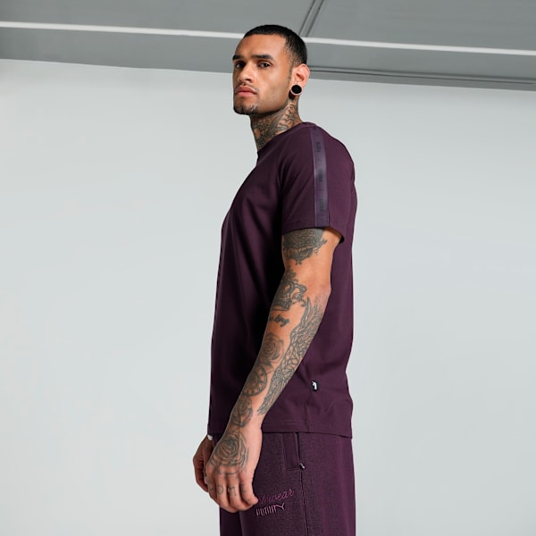 Essentials+ Tape Men's Regular Fit T-shirt, Midnight Plum, extralarge-IND