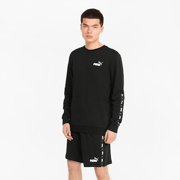 Essentials+ Tape Men's Regular Fit Sweatshirt, Puma Black, extralarge-IND