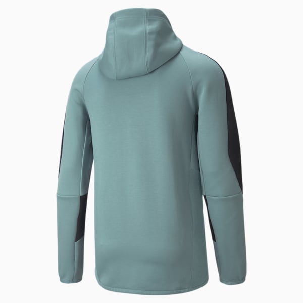 Evostripe Full-Zip Men's Slim Fit Hoodie, Mineral Blue, extralarge-IND