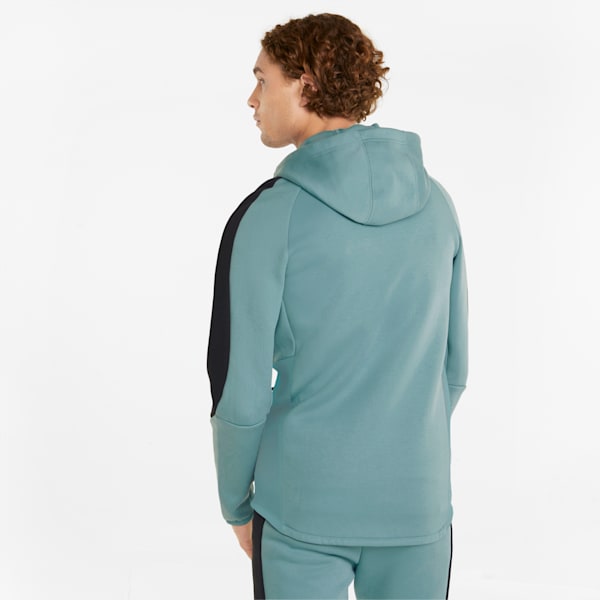 Evostripe Full-Zip Men's Slim Fit Hoodie, Mineral Blue, extralarge-IND