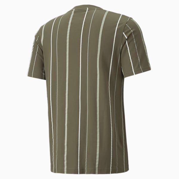 Modern Basics Striped Tee Men, Dark Green Moss, extralarge