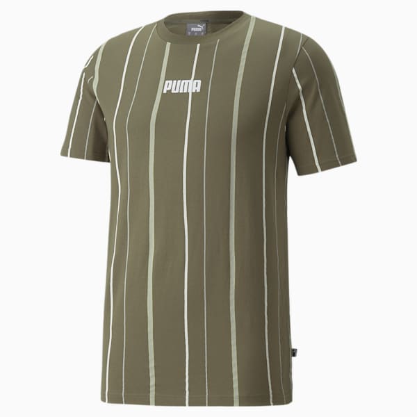 Modern Basics Striped Tee Men, Dark Green Moss, extralarge