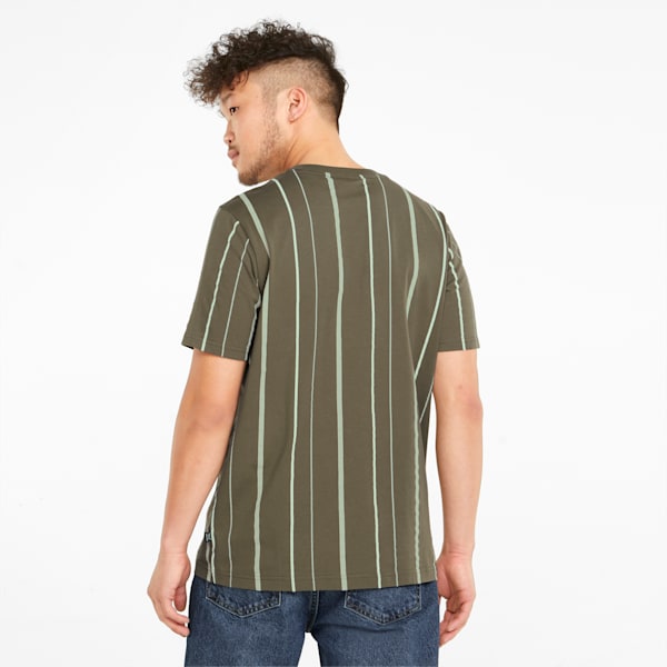 Modern Basics Striped Tee Men, Dark Green Moss, extralarge