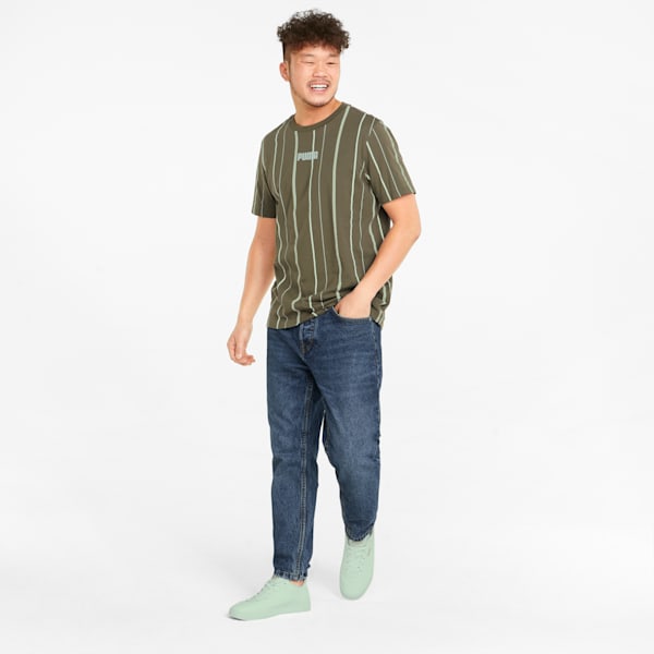 Modern Basics Striped Tee Men, Dark Green Moss, extralarge