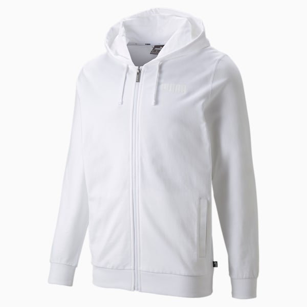 Chandail à capuchon Modern Basics à fermeture éclair entière Homme, Puma White, extralarge