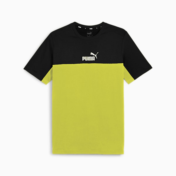 Colorblock Men's T-Shirt, PUMA Black-Lime Sheen, extralarge-IND