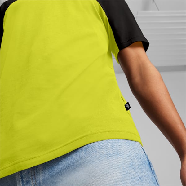 Colorblock Men's T-Shirt, PUMA Black-Lime Sheen, extralarge-IND