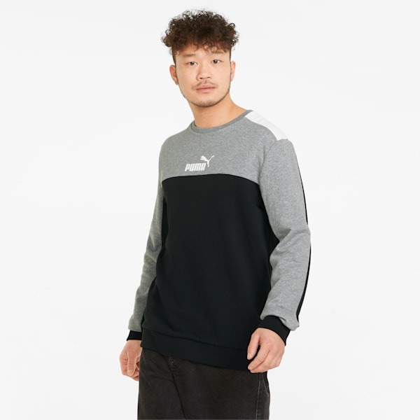 Essentials+ Block Men's Regular Fit Sweatshirt, Puma Black, extralarge-IND