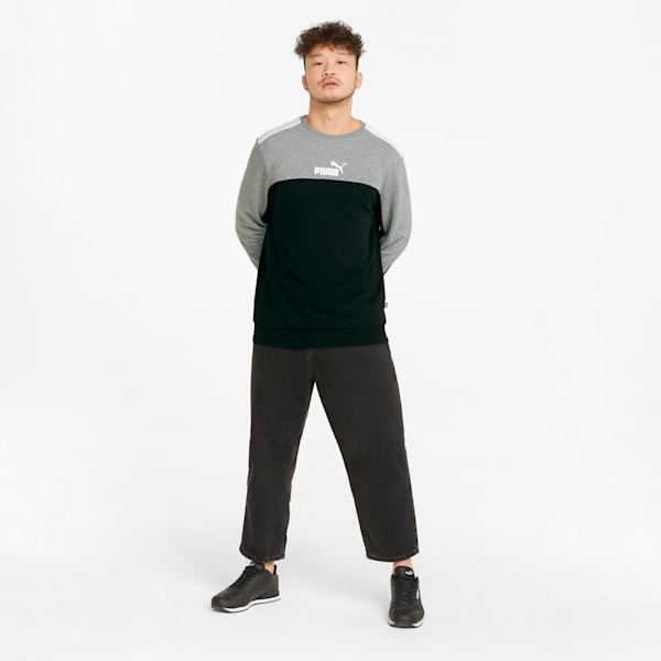 Essentials+ Block Men's Regular Fit Sweatshirt, Puma Black, extralarge-IND