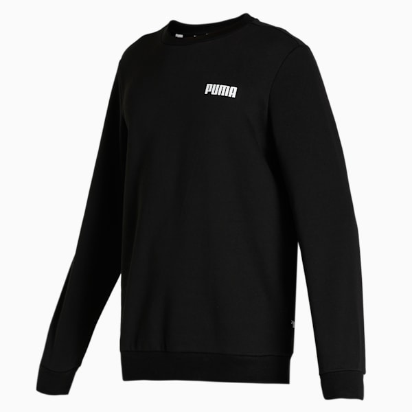 Essentials Crew Neck Full-Length Men's Sweatshirt, Puma Black