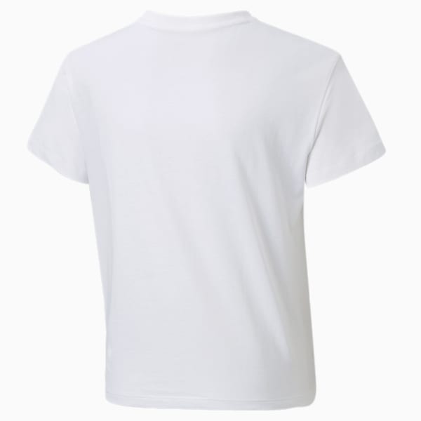 Logo Girl's Knotted Relaxed Fit T-Shirt, Puma White, extralarge-AUS