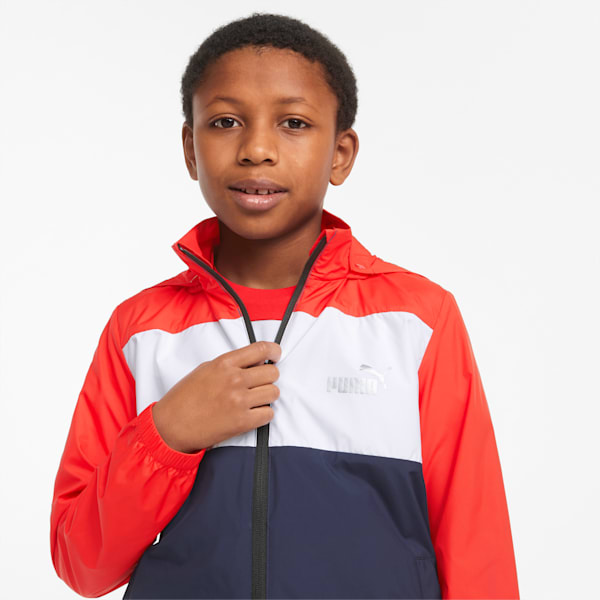 ESS+ Colour-blocked Youth Windbreaker, High Risk Red, extralarge-GBR