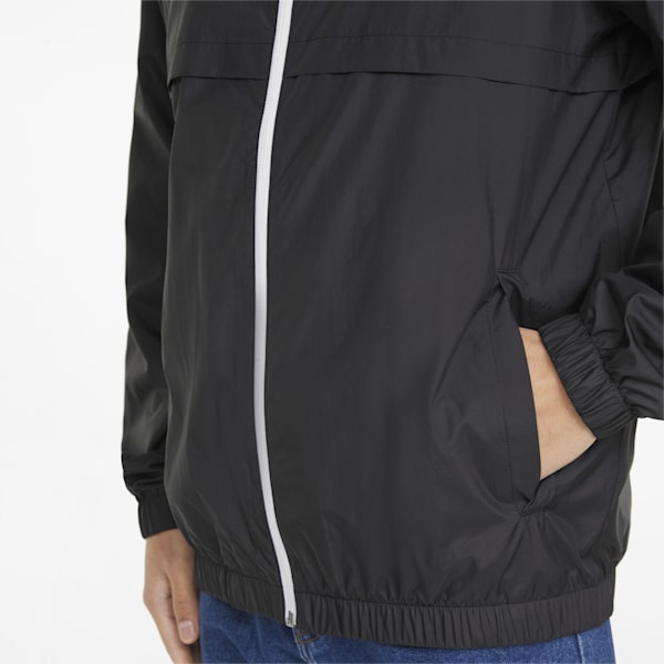 Men's Solid Regular Fit Windbreaker, Puma Black, extralarge-IND