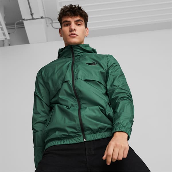 Essentials Solid Men's Regular Fit Windbreaker, Vine, extralarge-IND