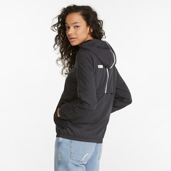 Essentials Solid Women's Regular Fit Windbreaker, Puma Black, extralarge-IND